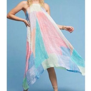 Anthropologie Pastel Multicolor Geometric Midi Dress